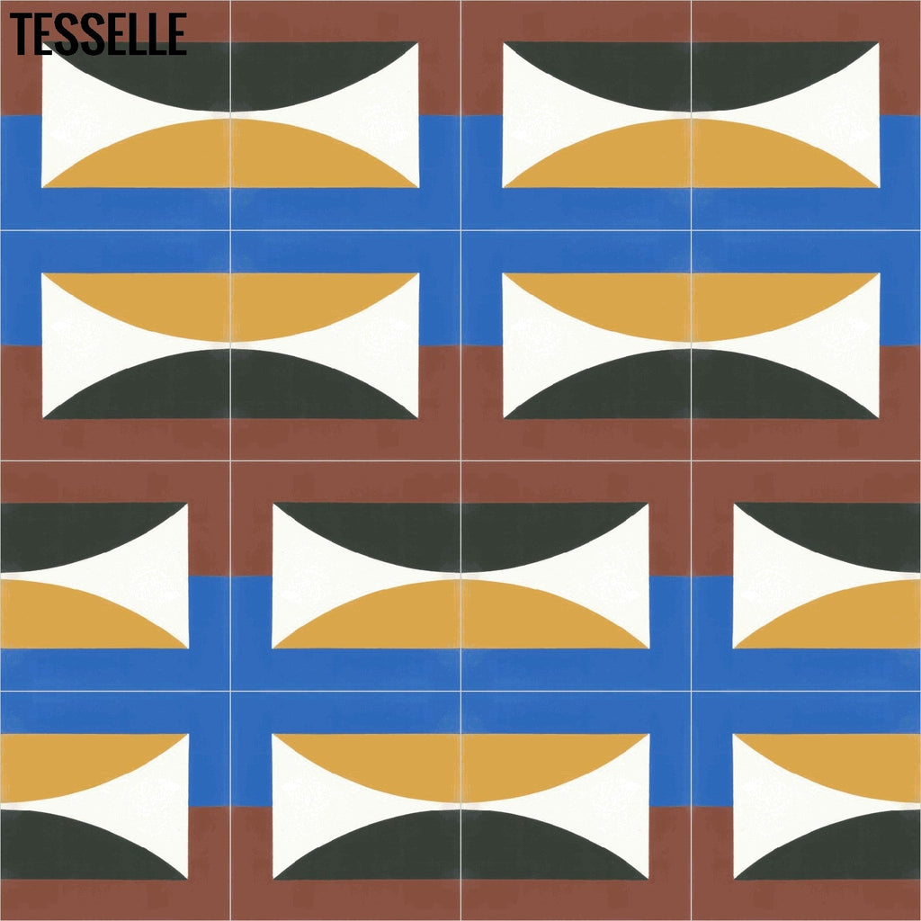 Hedge Equinox 8" Square Cement Tile by Jim Isermann Layout 9