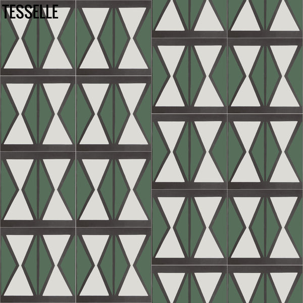 Products Tapa Green Hourglass 8" Square Cement Tile by Shag 6