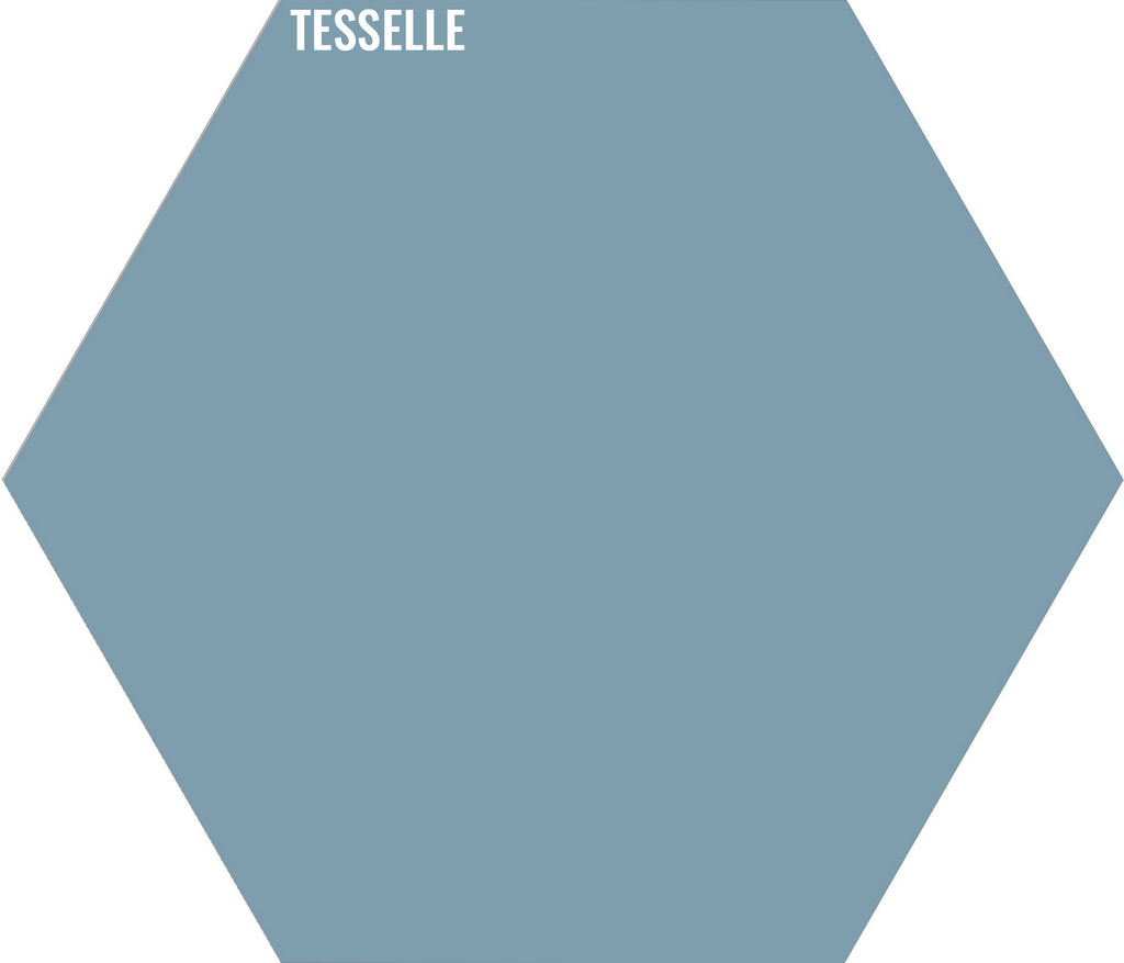 Icy Blue 8914 - 9"x8" Hexagonal Cement Tile