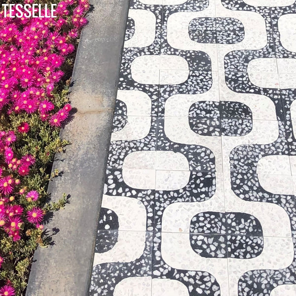 Ipanema Grande Cristal 8" Square Terrazzo Cement Tile Sidewalk