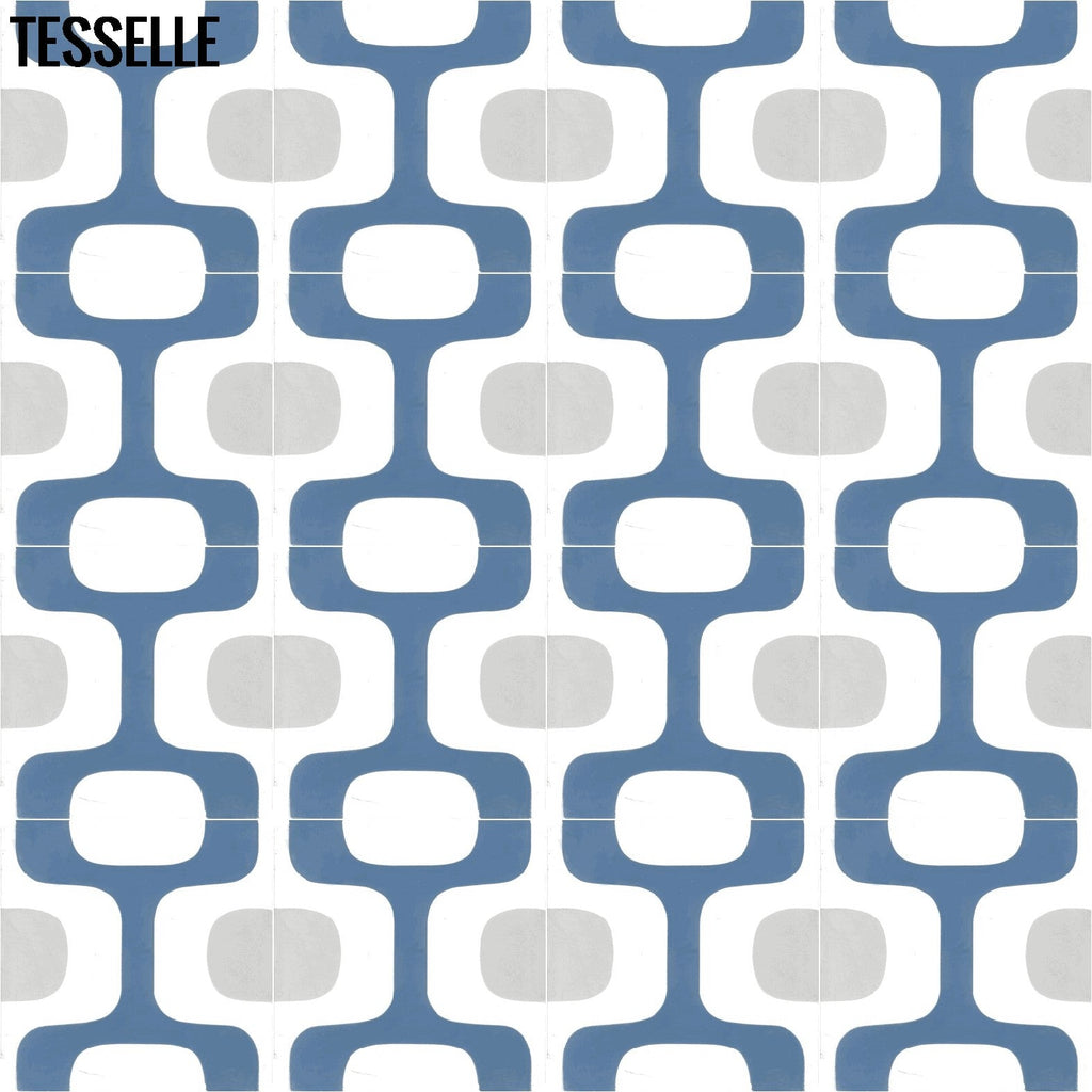 Ipanema Lago 8" Square Cement Tile in Repeat
