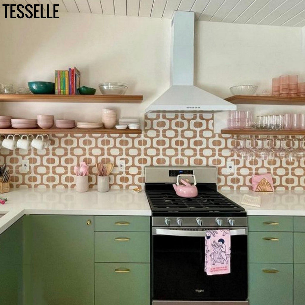 Ipanema Laranja 8" Square Terrazzo Cement Tile