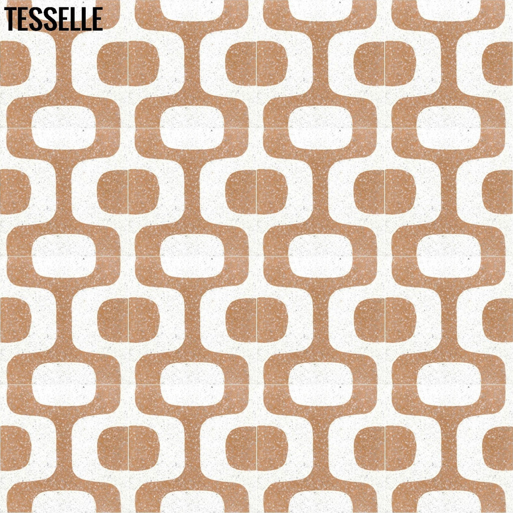 Ipanema Laranja 8" Square Terrazzo Cement Tile 1