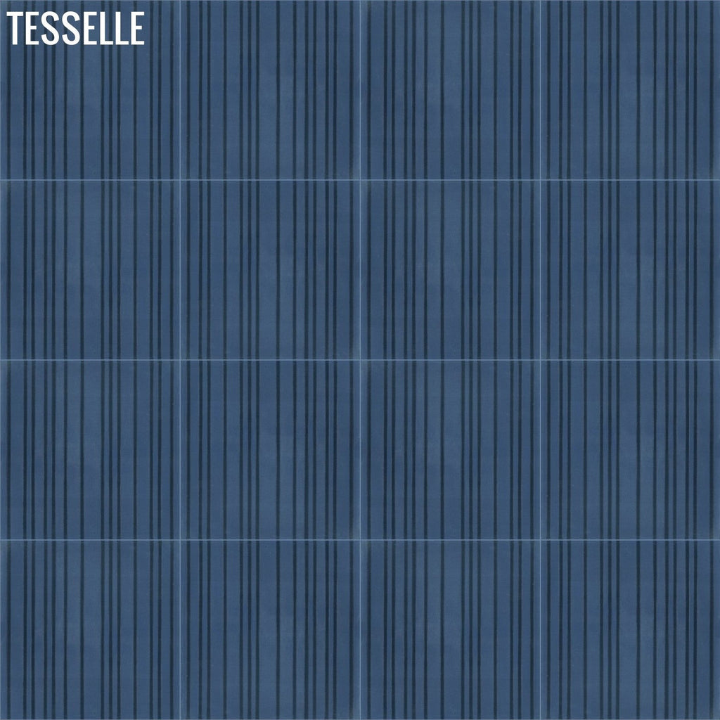 Jaspé 8"x8" Square Cement Tile - Indigo Layout 2