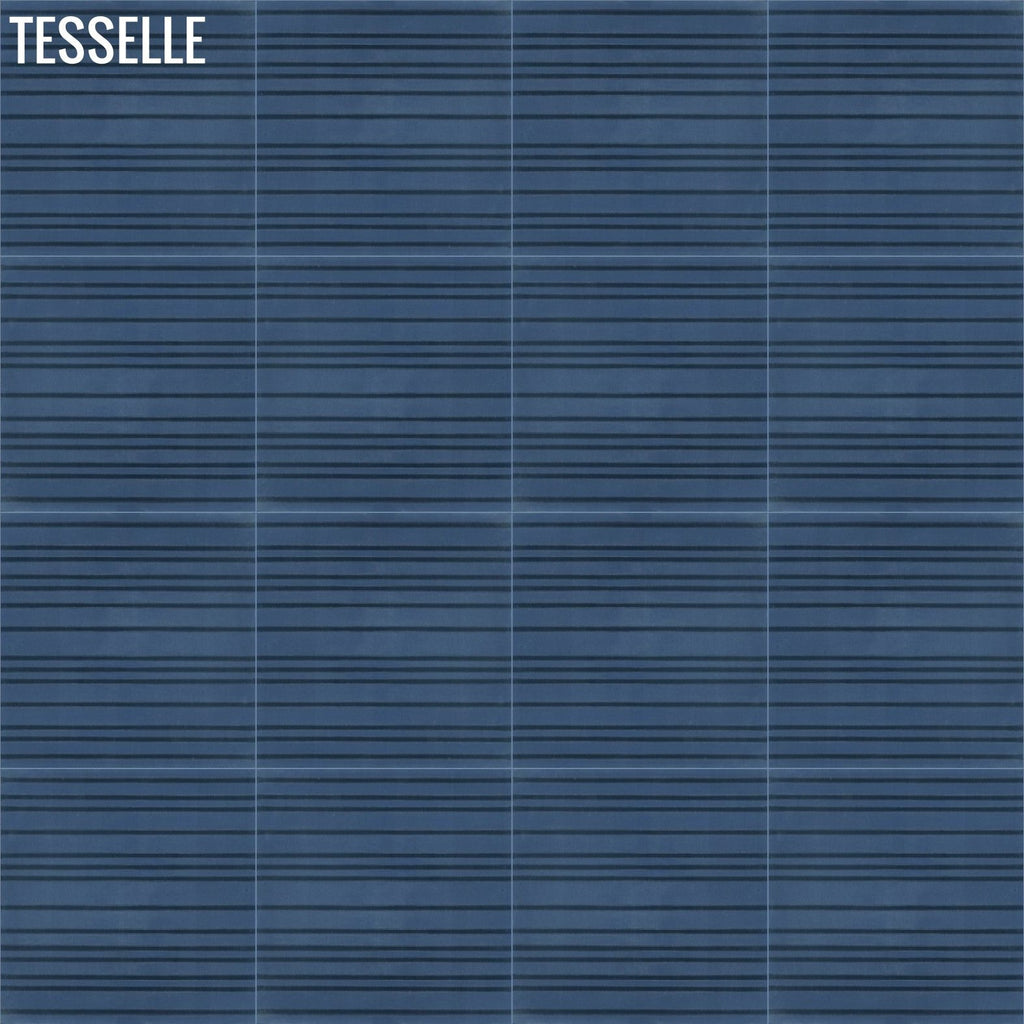 Jaspé 8"x8" Square Cement Tile - Indigo Layout 5
