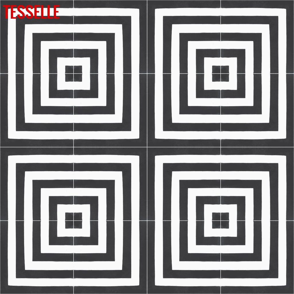 Laberinto Cebra 8" Square Cement Tile