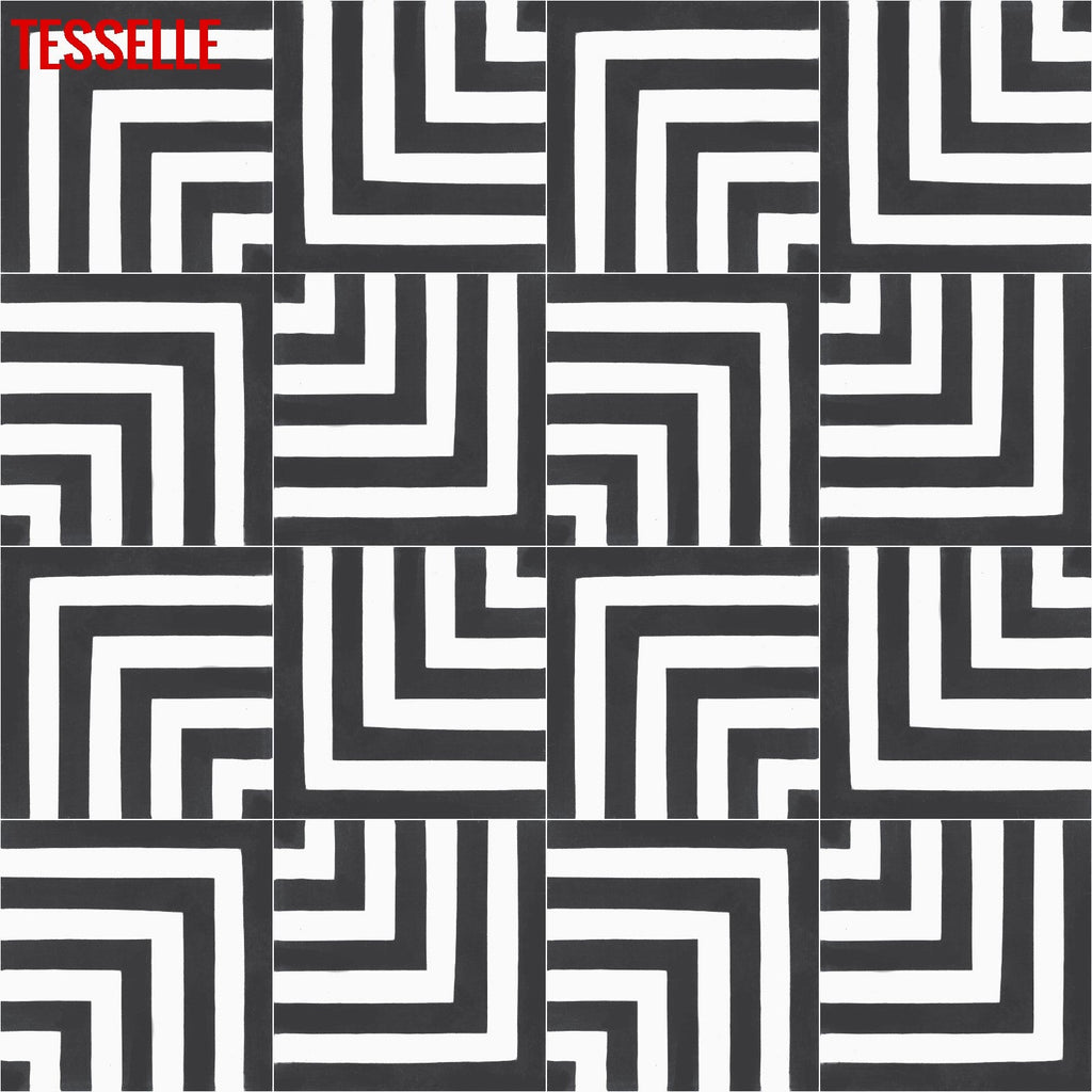 Laberinto Cebra 8" Square Cement Tile