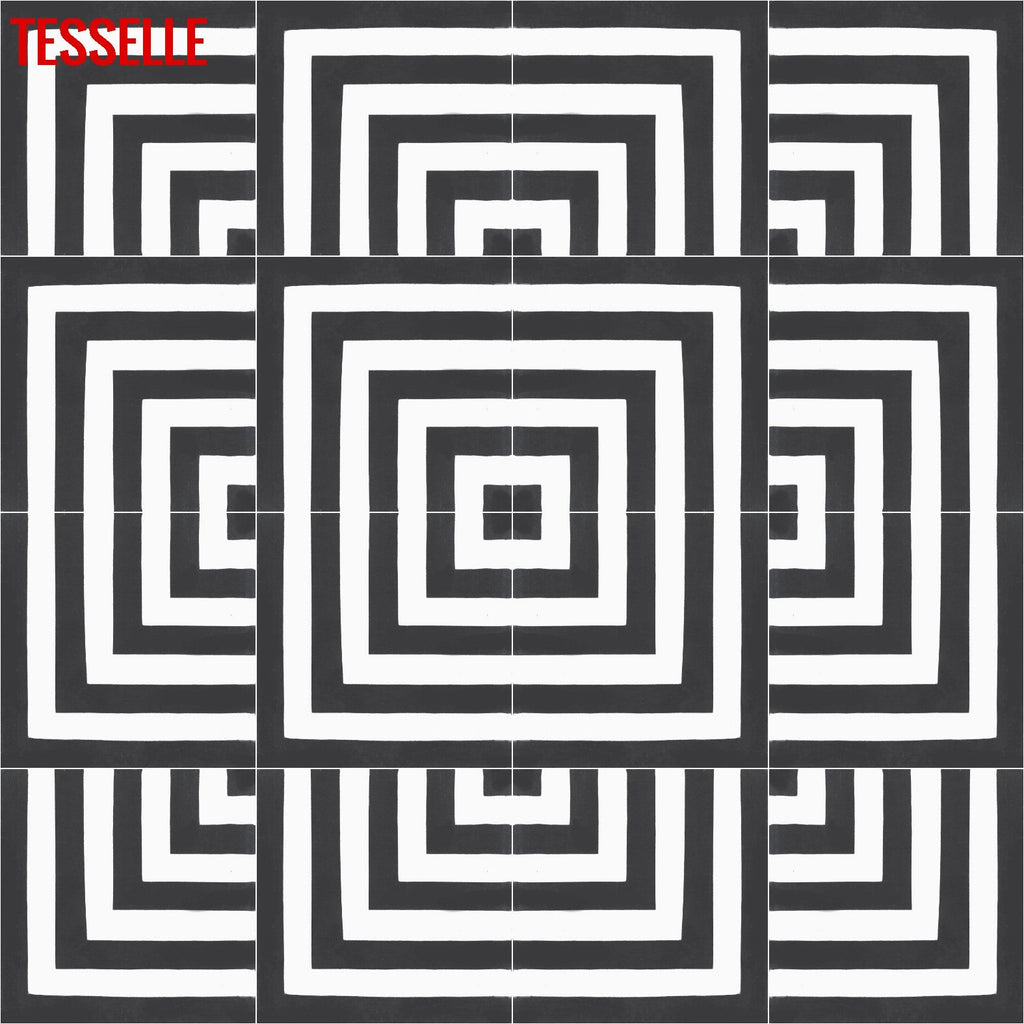 Laberinto Cebra 8" Square Cement Tile