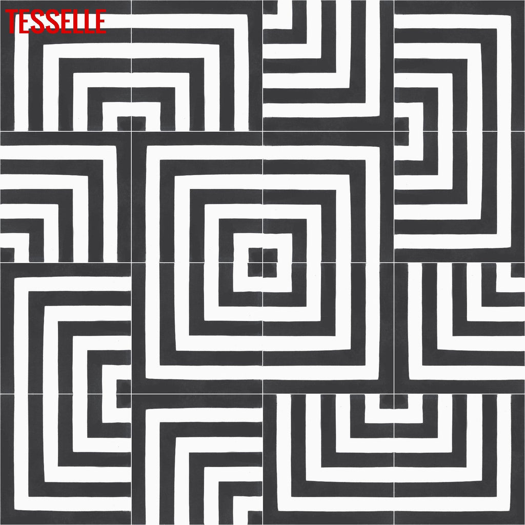 Laberinto Cebra 8" Square Cement Tile