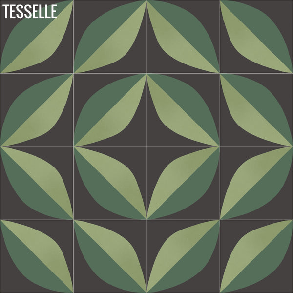 Tapa Green Largeleaf 8" Square Cement Tile by Shag 2