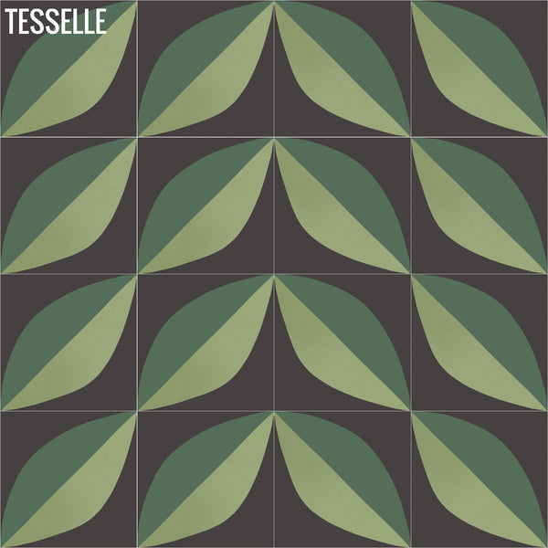 Tapa Green Largeleaf 8" Square Cement Tile by Shag 2
