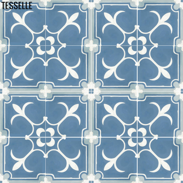 Lilio Lazuli 8" Square Cement Tile 1