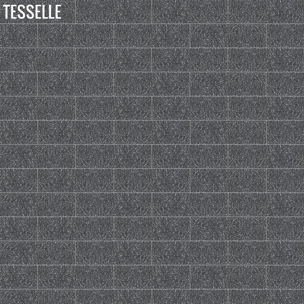 Metro Lovina 8 x 2.5" Black Terrazzo Cement Subway Tile