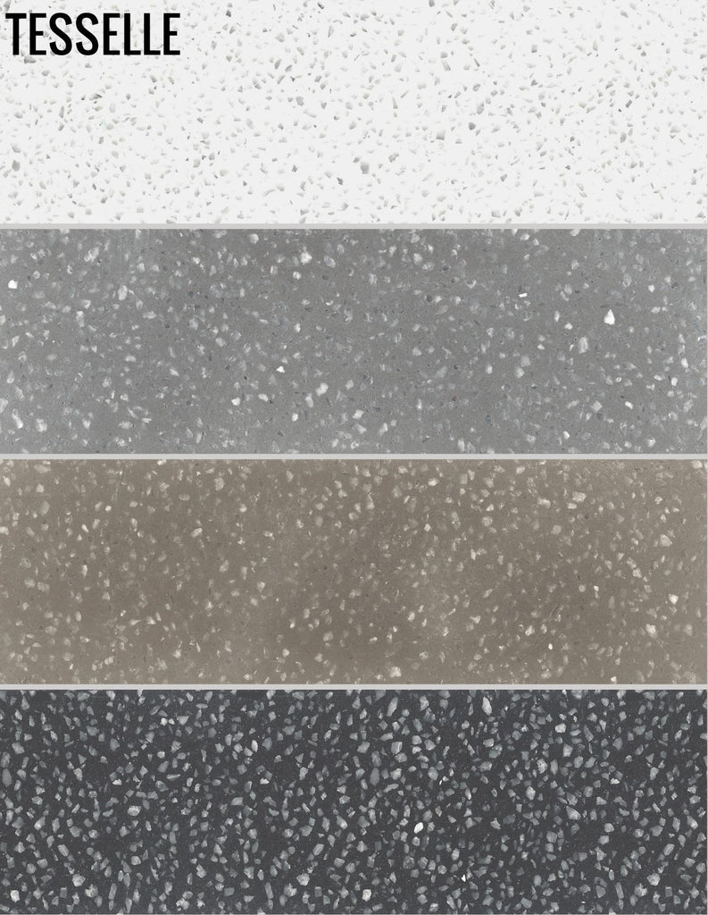 Metro Lovina 8 x 2.5" Black Terrazzo Cement Subway Tile