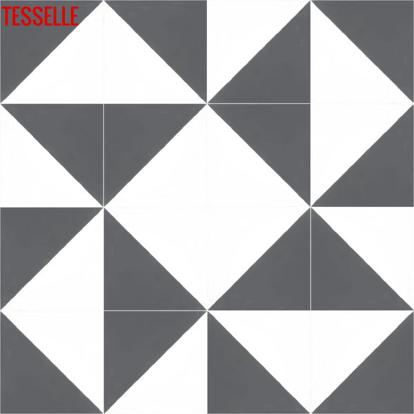 Oblique Briquet 8" Square Cement Tile6