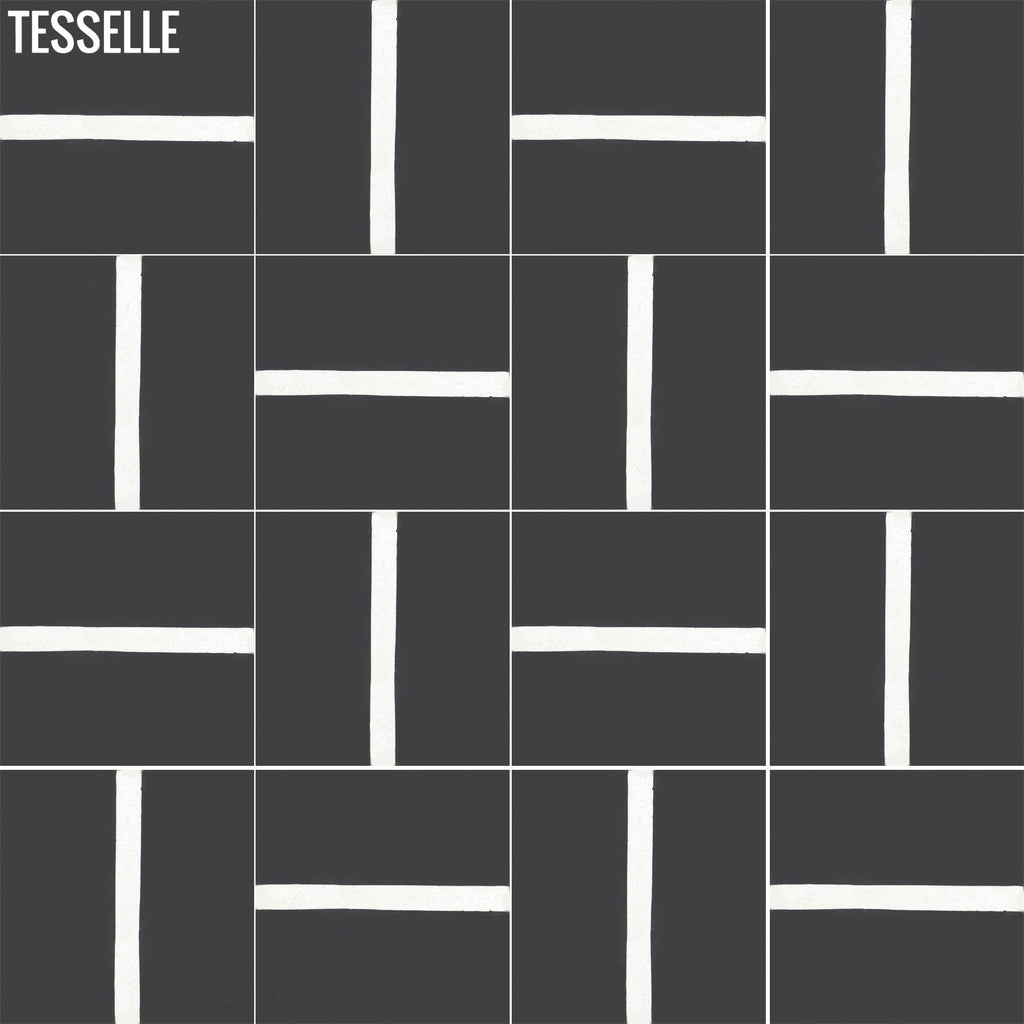 Parallel Onyx 8" Square Cement Tile 1