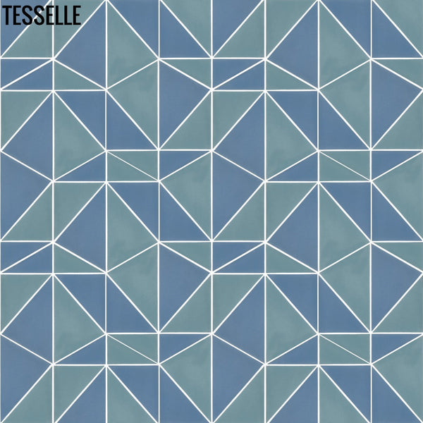 Pinnacle Sky 9x8" Hexagonal Cement Tile Layout B