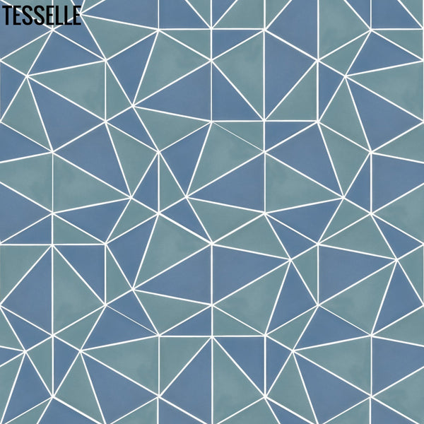 Pinnacle Sky 9x8" Hexagonal Cement Tile Layout C