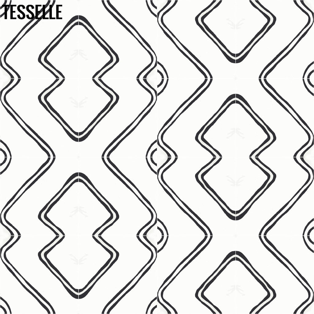 Playacar Coba 8" Square Cement Tile 2