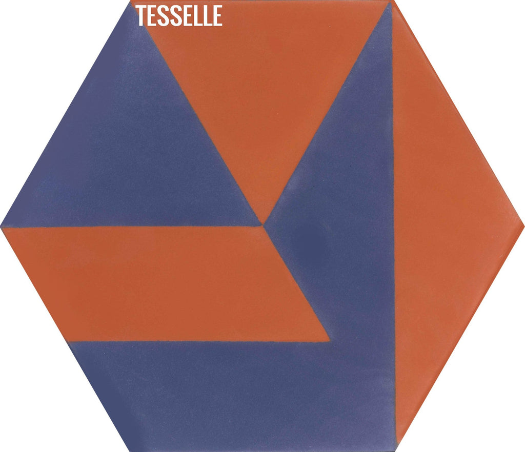 Polygonal Agate 9x8" Hexagonal Cement Tile by Jim Isermann
