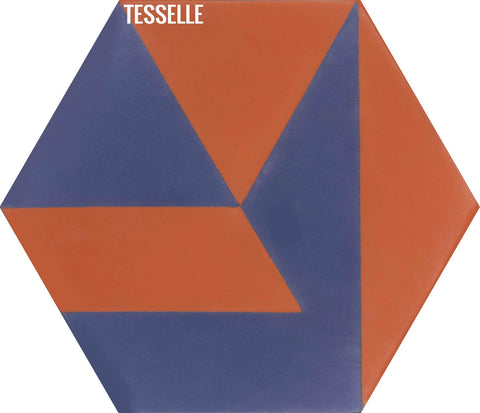 Polygonal Agate 9x8" Hexagonal Cement Tile by Jim Isermann