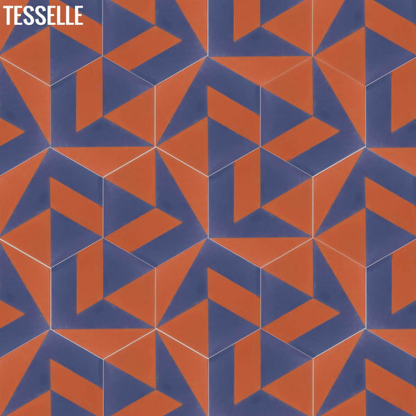 Polygonal Agate 9x8" Hexagonal Cement Tile by Jim Isermann 4
