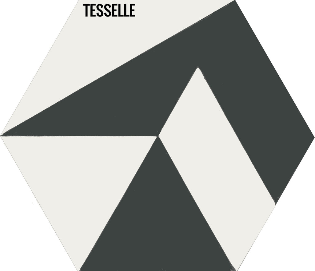 Polygonal Jasper 9x8" Hexagonal Cement Tile by Jim Isermann