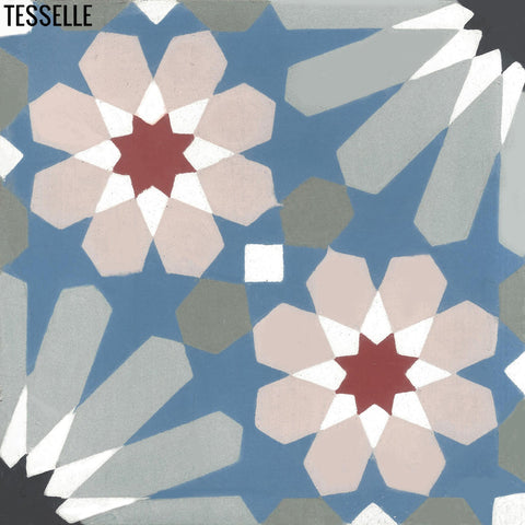 Selene Azul 8" Square Cement Tile