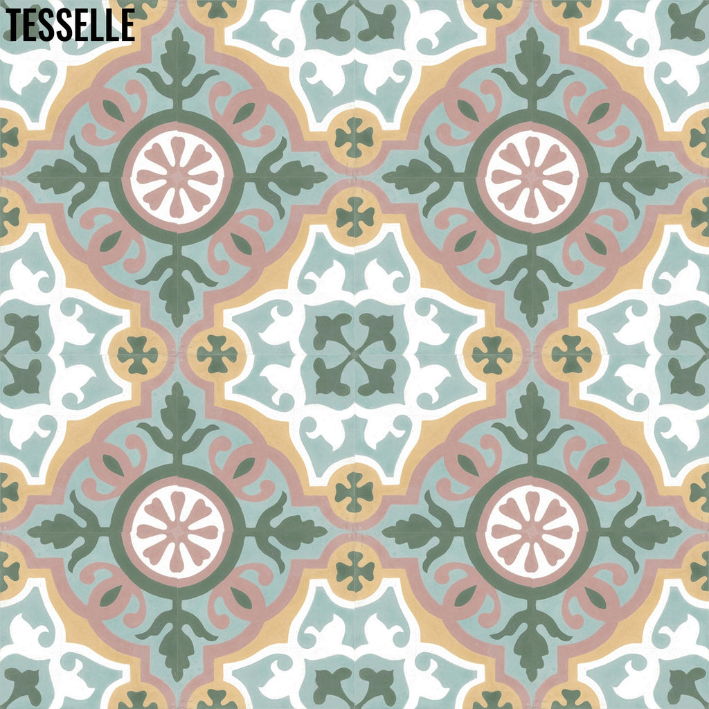 Sevilla Blush 8" Square Cement Tile 1