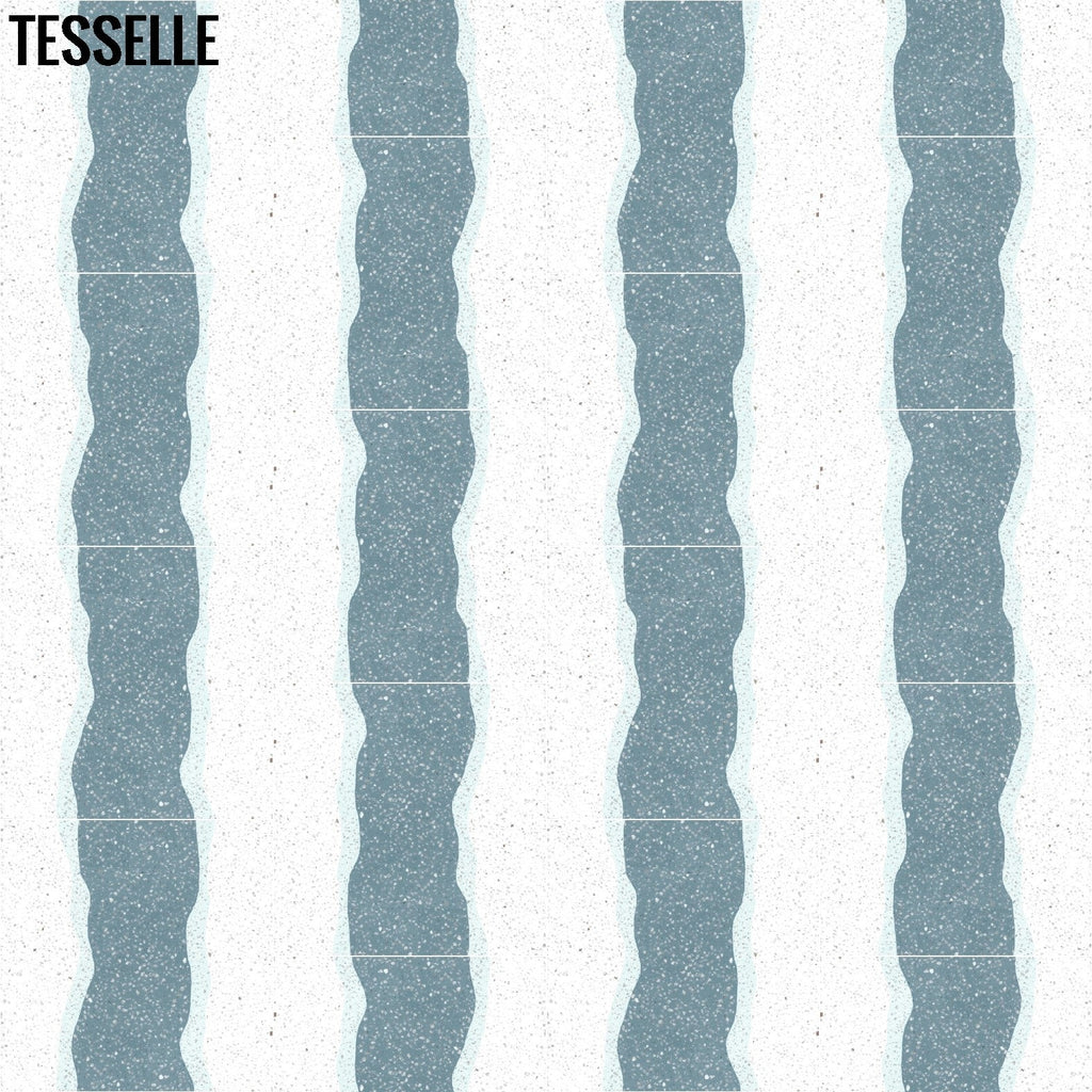 Shoreline Eastport 8" Square Terrazzo Cement Tile layout