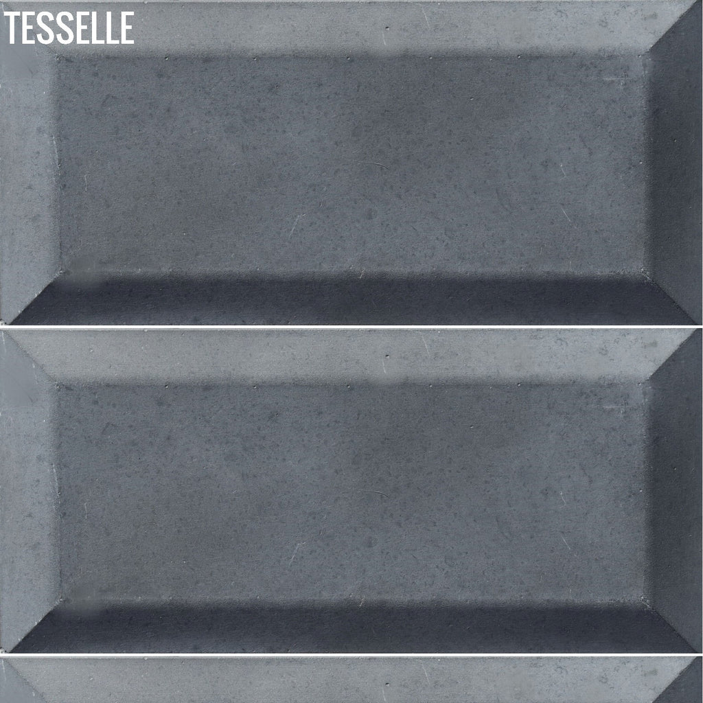 Sonia Graphite 6x3" Beveled Cement Wall Tile