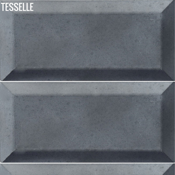 Sonia Graphite 6x3" Beveled Cement Wall Tile
