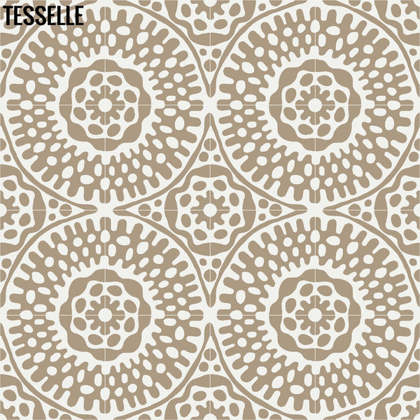 Sonora Sola 8" Square Cement Tile | Madallion Pattern Layout 1