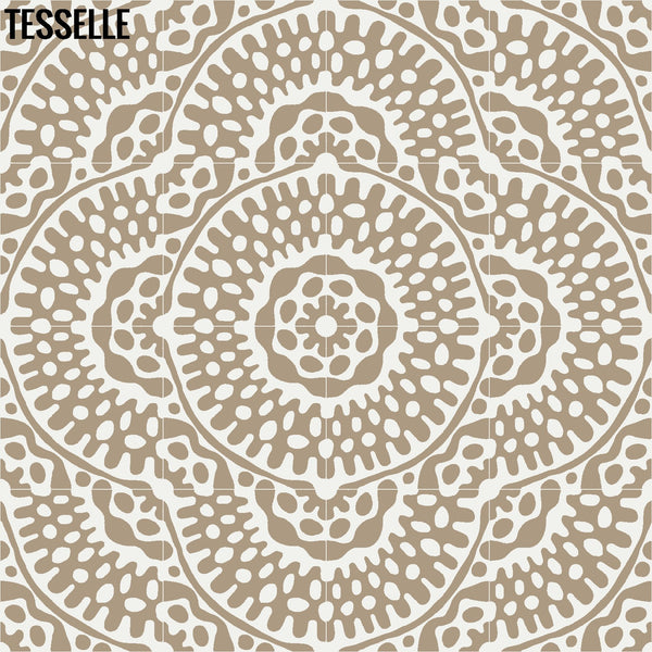 Sonora Sola 8" Square Cement Tile | Madallion Pattern Layout4