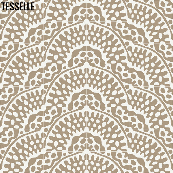 Sonora Sola 8" Square Cement Tile | Madallion Pattern Layout 5