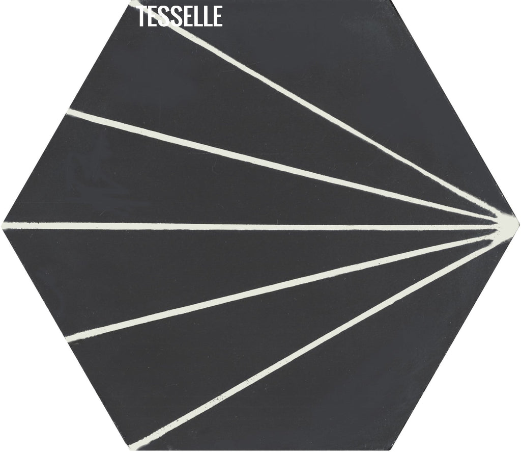 Sunray Basalt 9x8" Hexagonal Cement Tile