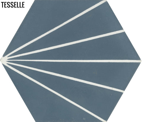 Sunray Denim 9x8" Hexagonal Cement Tile
