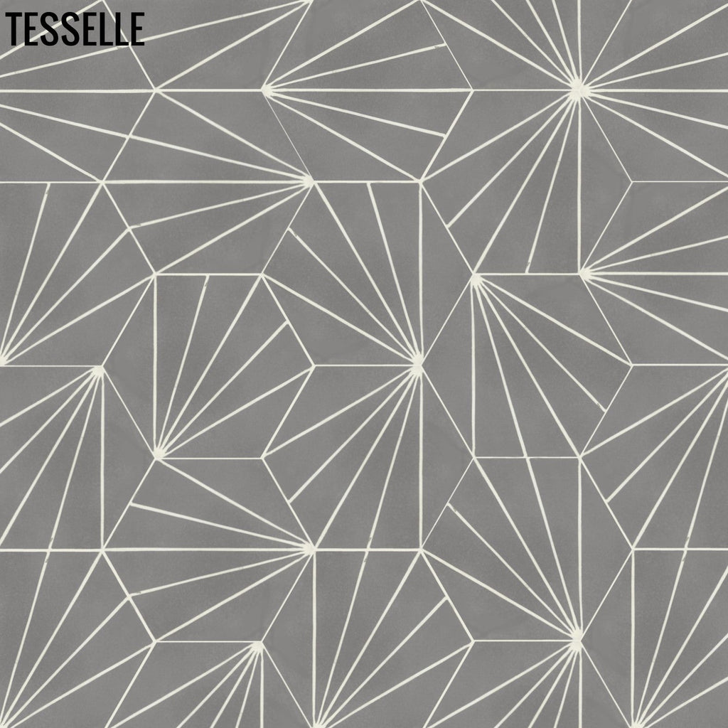 Sunray Steel 9x8" Hexagonal Cement Tile