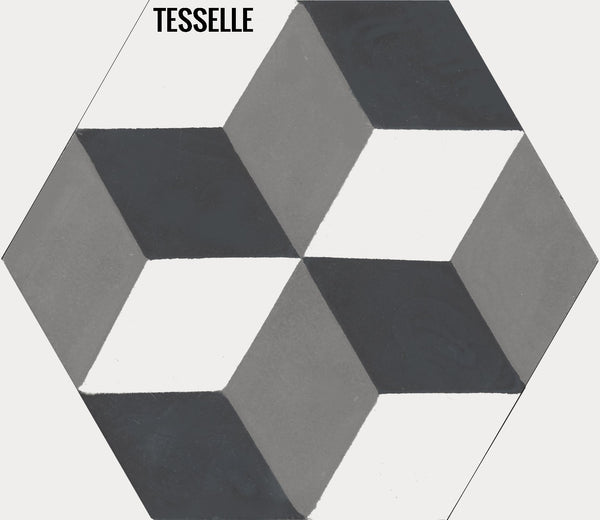 Tableau Montage 9x8" Hexagonal Cement Tile