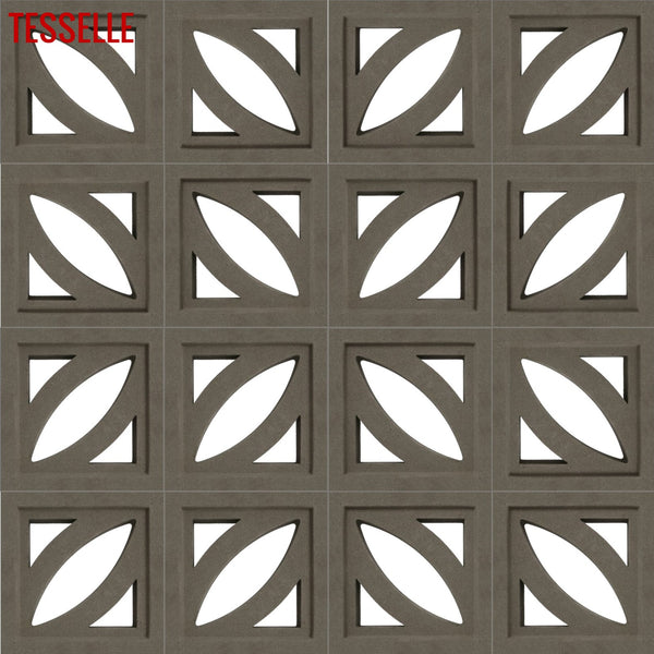 Petal Natural Cement 7.5" Breeze Block | Grey 2